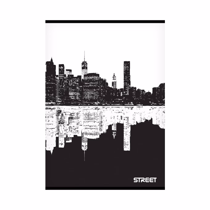 Füzet sima STREET A/5 54 lapos Black&White
