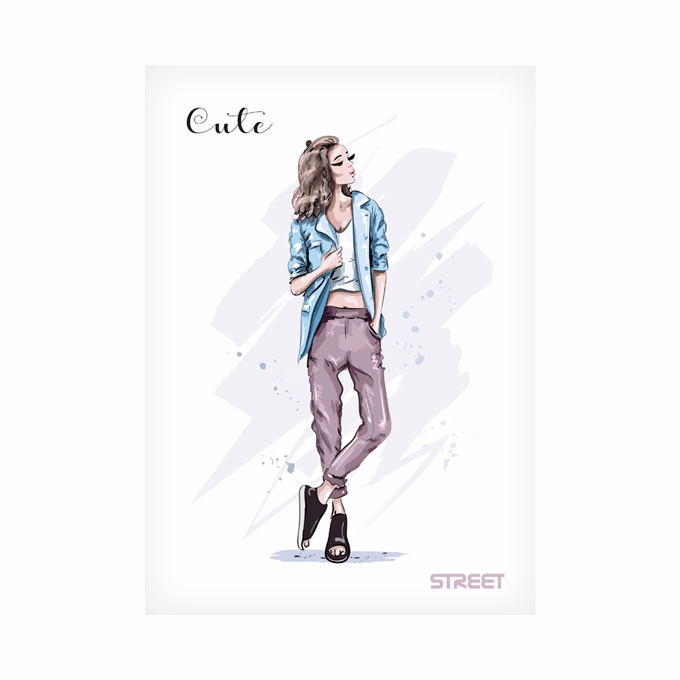 Füzet sima STREET A/5 54 lapos Cute