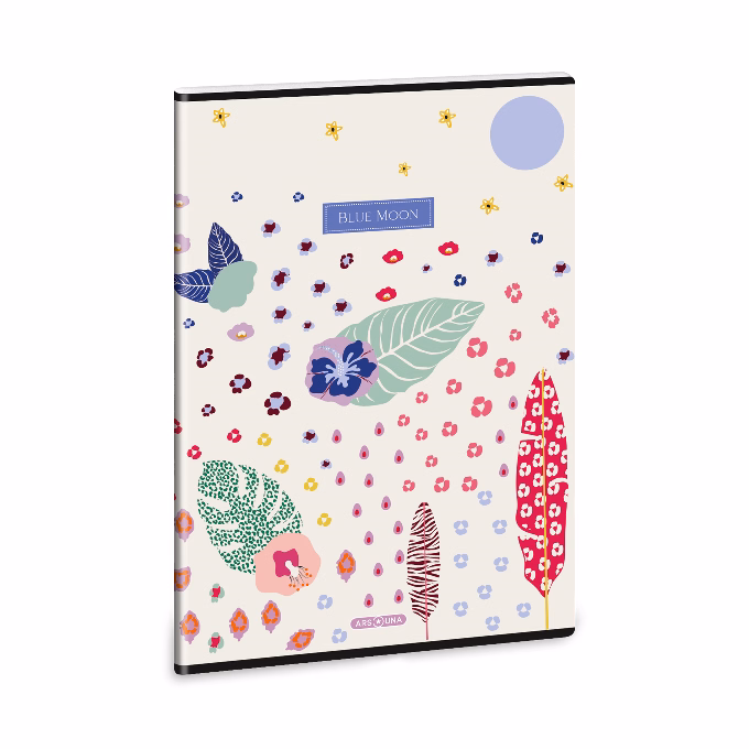 Füzet vonalas ARS UNA A/4 40 lapos Extra kapcsos Cream Hibiscus