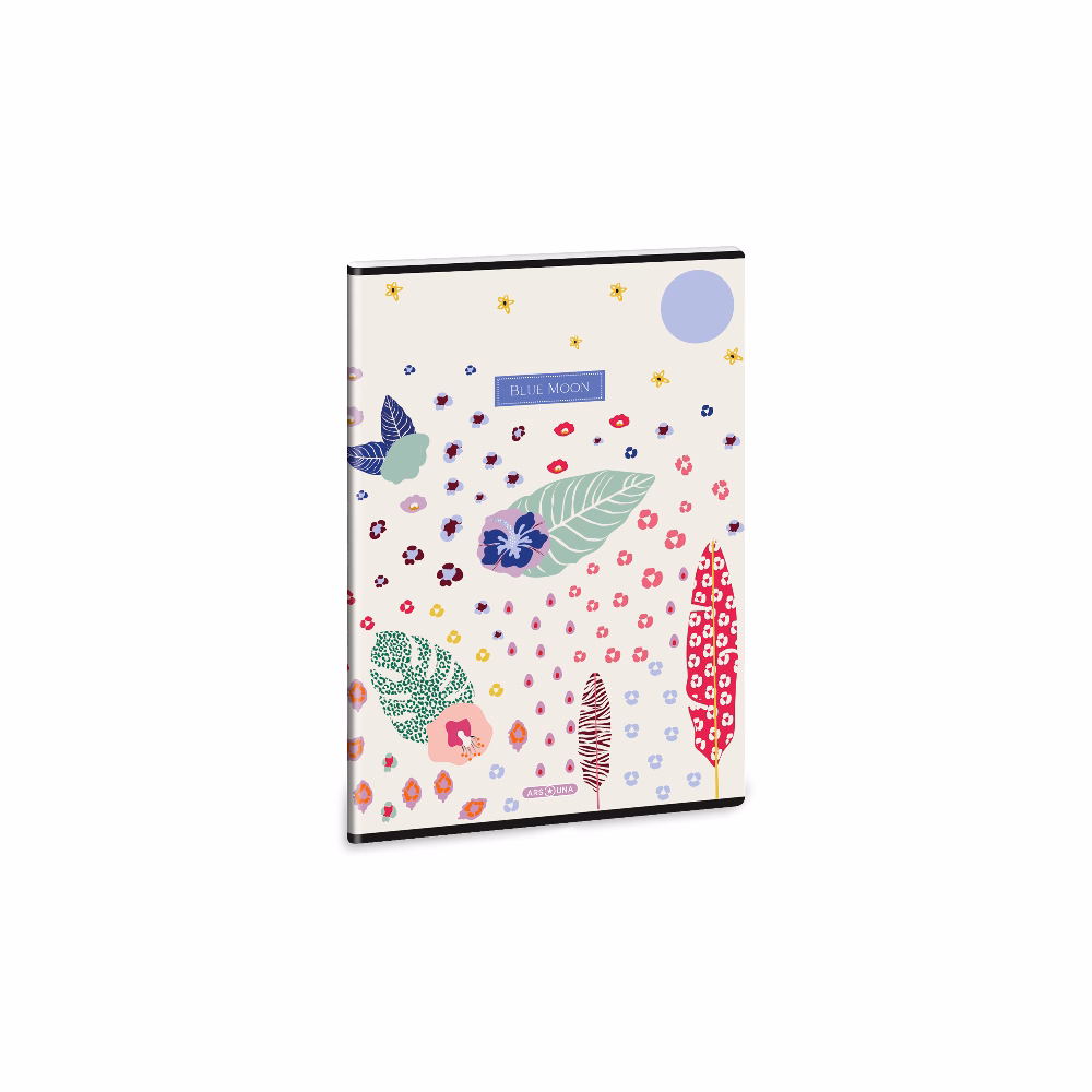 Füzet vonalas ARS UNA A/4 40 lapos Extra kapcsos Cream Hibiscus