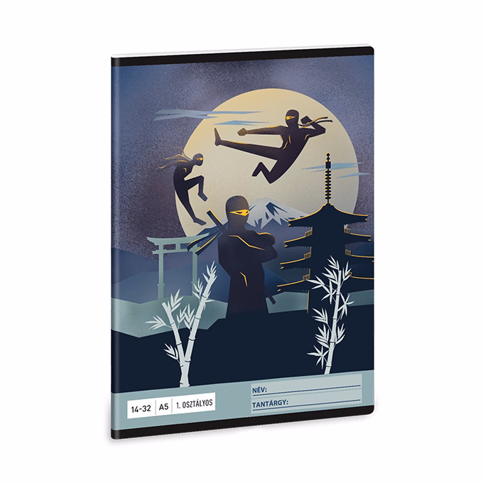 Füzet vonalas ARS UNA A/5 32 lapos 14-32 1. osztályos Ninjas in the Dark