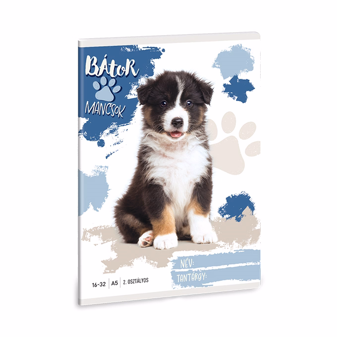 Füzet vonalas ARS UNA A/5 32 lapos 16-32 2. osztályos Bátor mancsok-Ausztrál juhászkutya