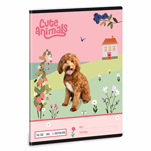 Füzet vonalas ARS UNA A/5 32 lapos 16-32 2.osztályos Cute Animals-Doggie
