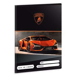 Füzet vonalas ARS UNA A/5 32 lapos 16-32 2.osztályos Lamborghini narancssárga