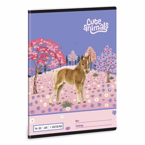 Füzet vonalas ARS UNA A/5 32 lapos 14-32 1.osztályos Cute Animals-Horse
