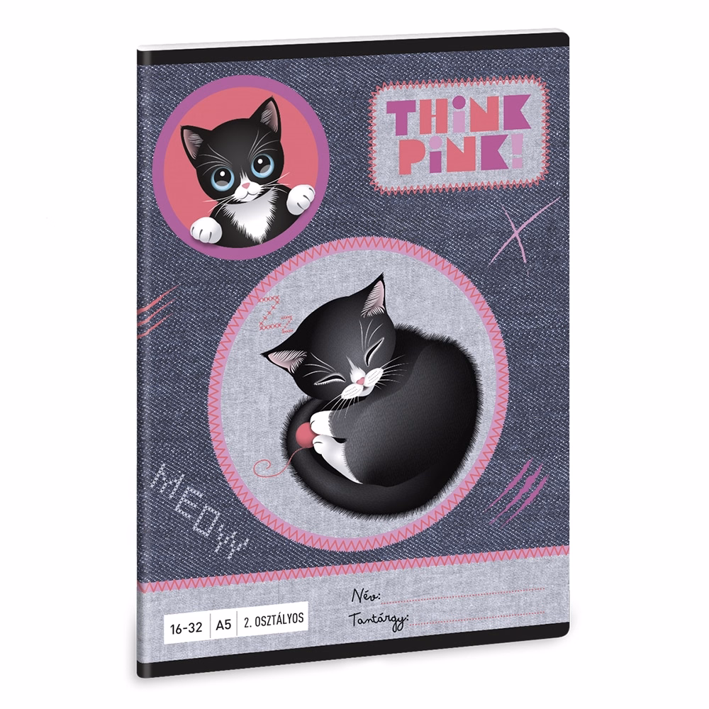 Füzet vonalas ARS UNA A/5 32 lapos 16-32 2.osztályos Think Pink 5519