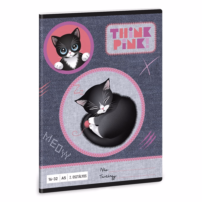 Füzet vonalas ARS UNA A/5 32 lapos 16-32 2.osztályos Think Pink 5519