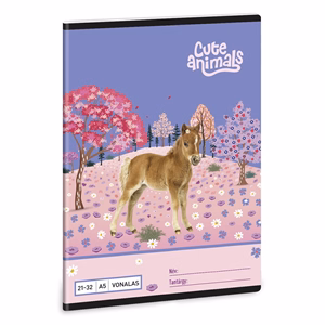 Füzet vonalas ARS UNA A/5 32 lapos 21-32 4-8.osztályos Cute Animals-Horse