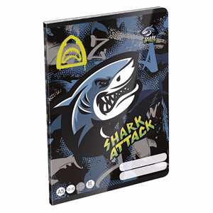Füzet vonalas LIZZYSULI A/5 32 lapos 12-32 3.osztályos Shark Attack