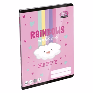 Füzet vonalas LIZZYSULI A/5 32 lapos 16-32 2.osztályos Lollipop Rainbow