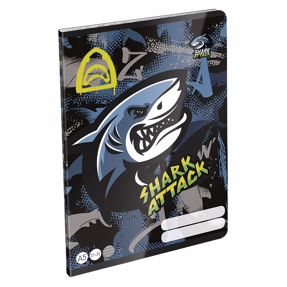 Füzet vonalas LIZZYSULI A/5 32 lapos 21-32 4-8.osztályos Shark Attack