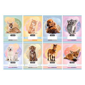 Füzet vonalas NEBULO A/5 32 lapos 16-32 2. osztályos Állatok 16 darabos