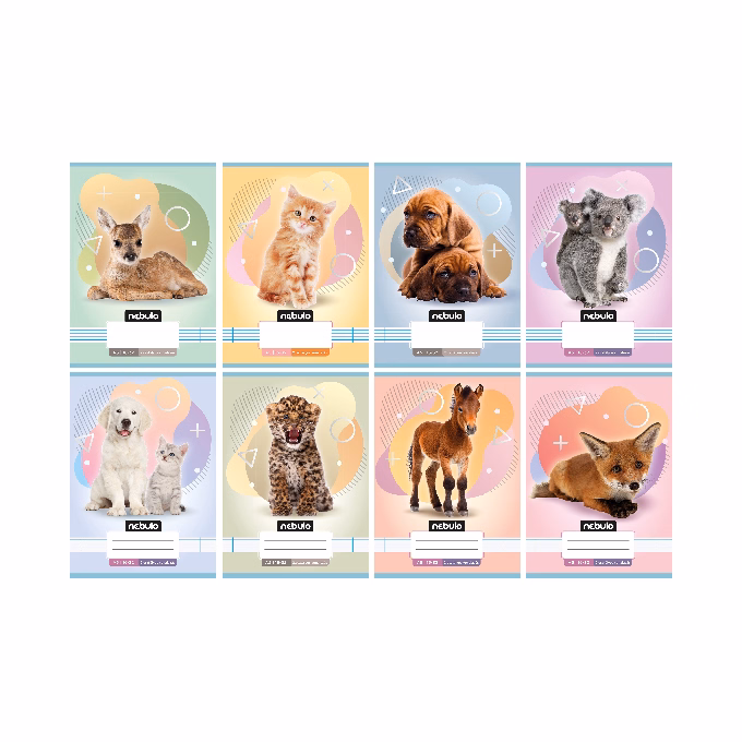 Füzet vonalas NEBULO A/5 32 lapos 16-32 2. osztályos Állatok 16 darabos