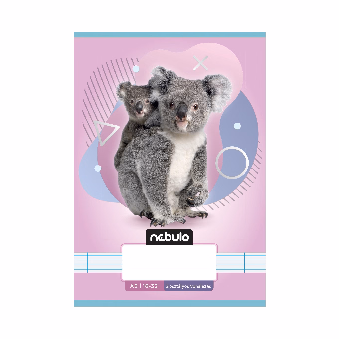 Füzet vonalas NEBULO A/5 32 lapos 16-32 2. osztályos Állatok 16 darabos