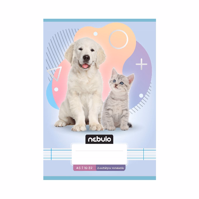 Füzet vonalas NEBULO A/5 32 lapos 16-32 2. osztályos Állatok 16 darabos