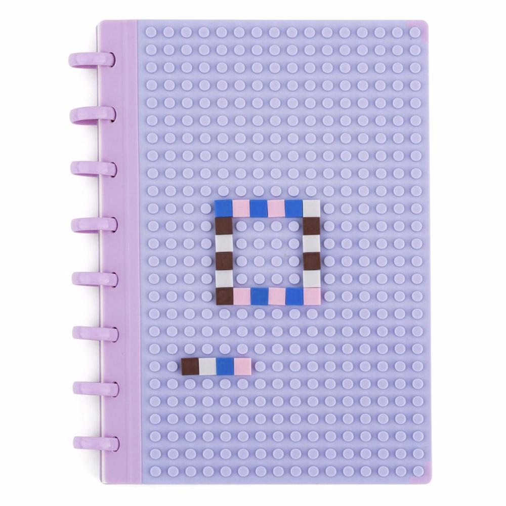 Spirálfüzet vonalas OXY lego design A/5 80 lapos lila
