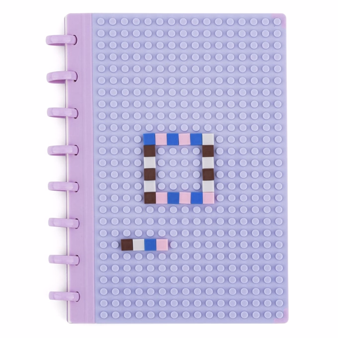 Spirálfüzet vonalas OXY lego design A/5 80 lapos lila