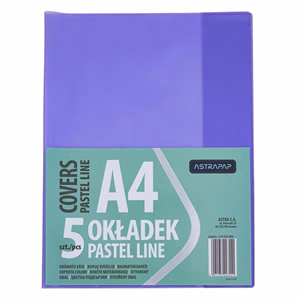 Füzetborító ASTRA PAP A/4 bújtatós pvc neon pasztell színek 5 db/csomag