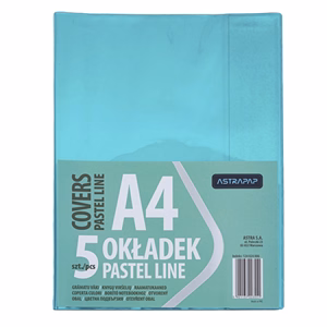 Füzetborító ASTRA PAP A/4 bújtatós pvc neon pasztell színek 5 db/csomag