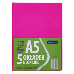 Füzetborító ASTRA PAP A/5 bújtatós pvc neon élénk színek 5 db/csomag