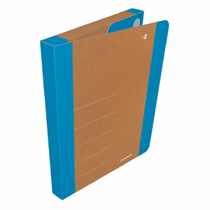 Füzetbox DONAU Life A/4 3 cm karton tépőzárral neon kék-barna