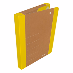 Füzetbox DONAU Life A/4 3 cm karton tépőzárral neon sárga-barna
