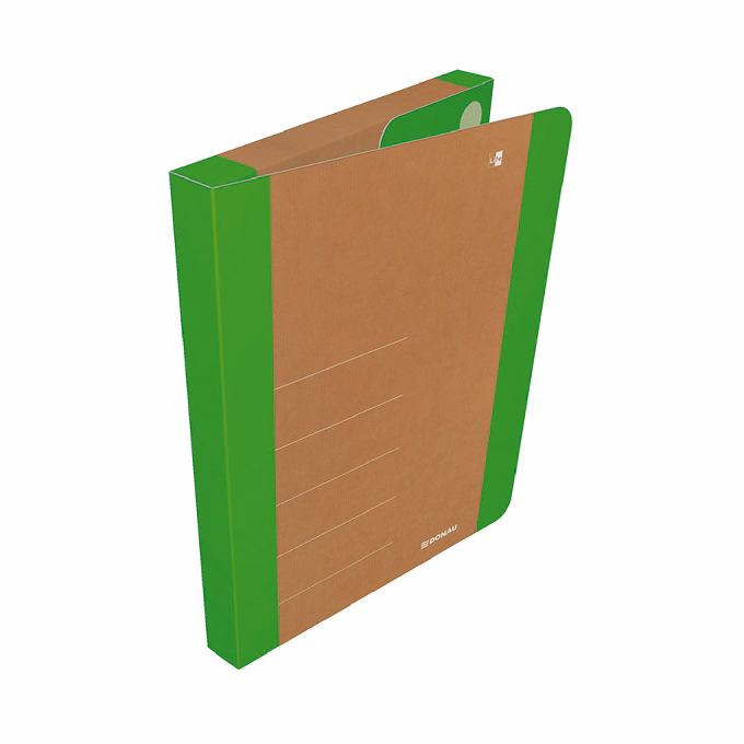 Füzetbox DONAU Life A/4 3 cm karton tépőzárral neon zöld-barna