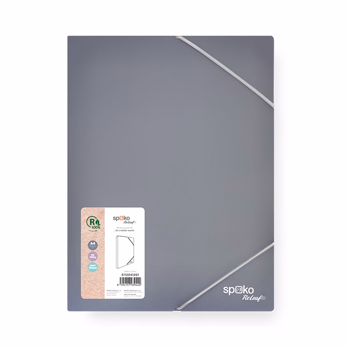 Füzetbox SPOKO ReLeaf PP A/4 30 mm SoftTouch szürke
