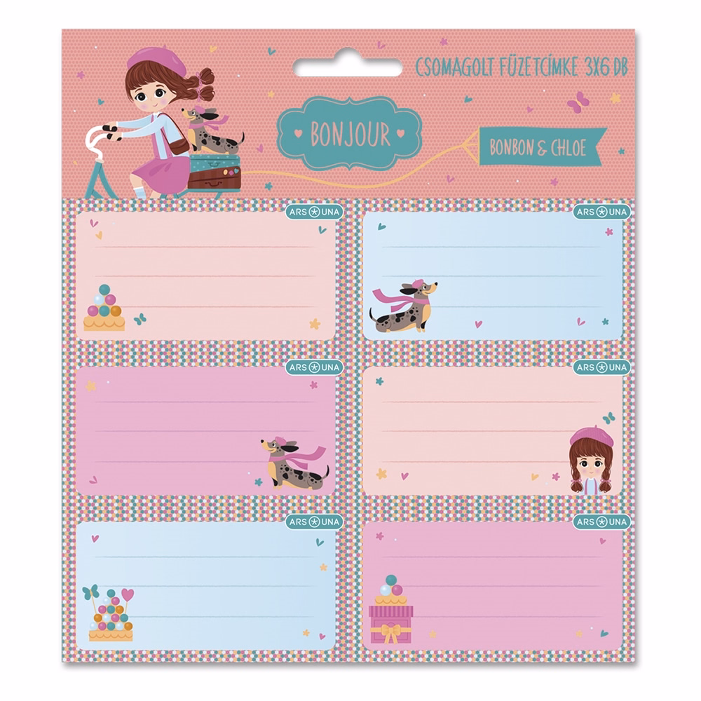 Füzetcímke ARS UNA 18 darabos Bojour
