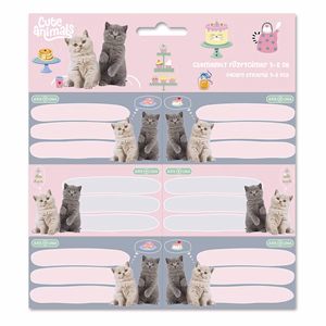 Füzetcímke ARS UNA 18 darabos Cute Animals-Tea Party