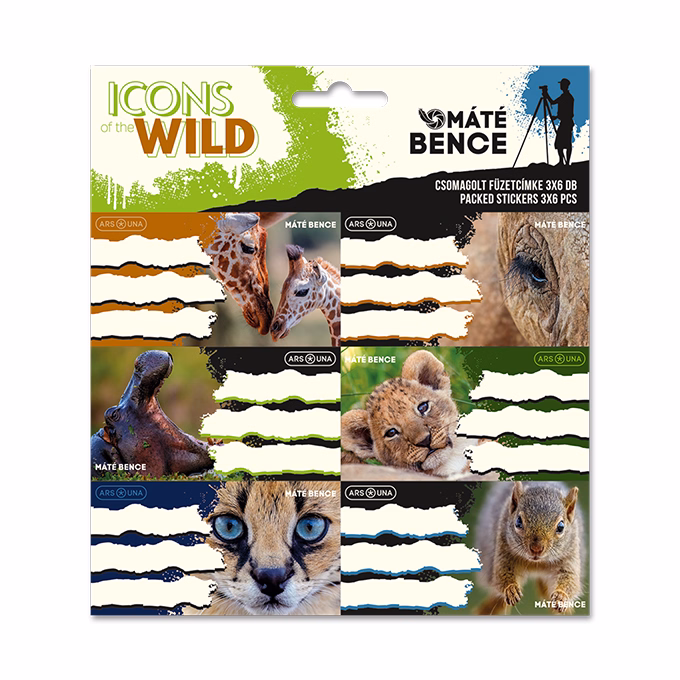 Füzetcímke ARS UNA 18 darabos Icons of the Wild