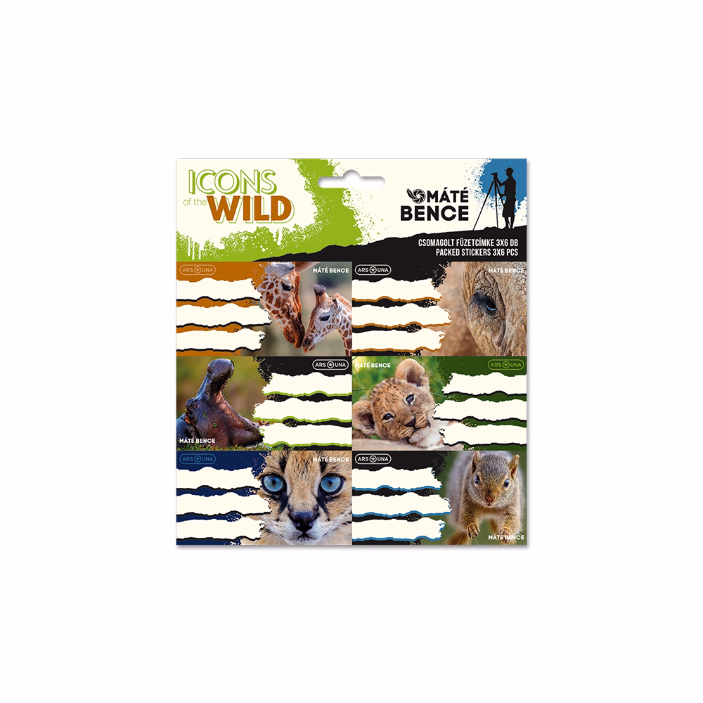 Füzetcímke ARS UNA 18 darabos Icons of the Wild