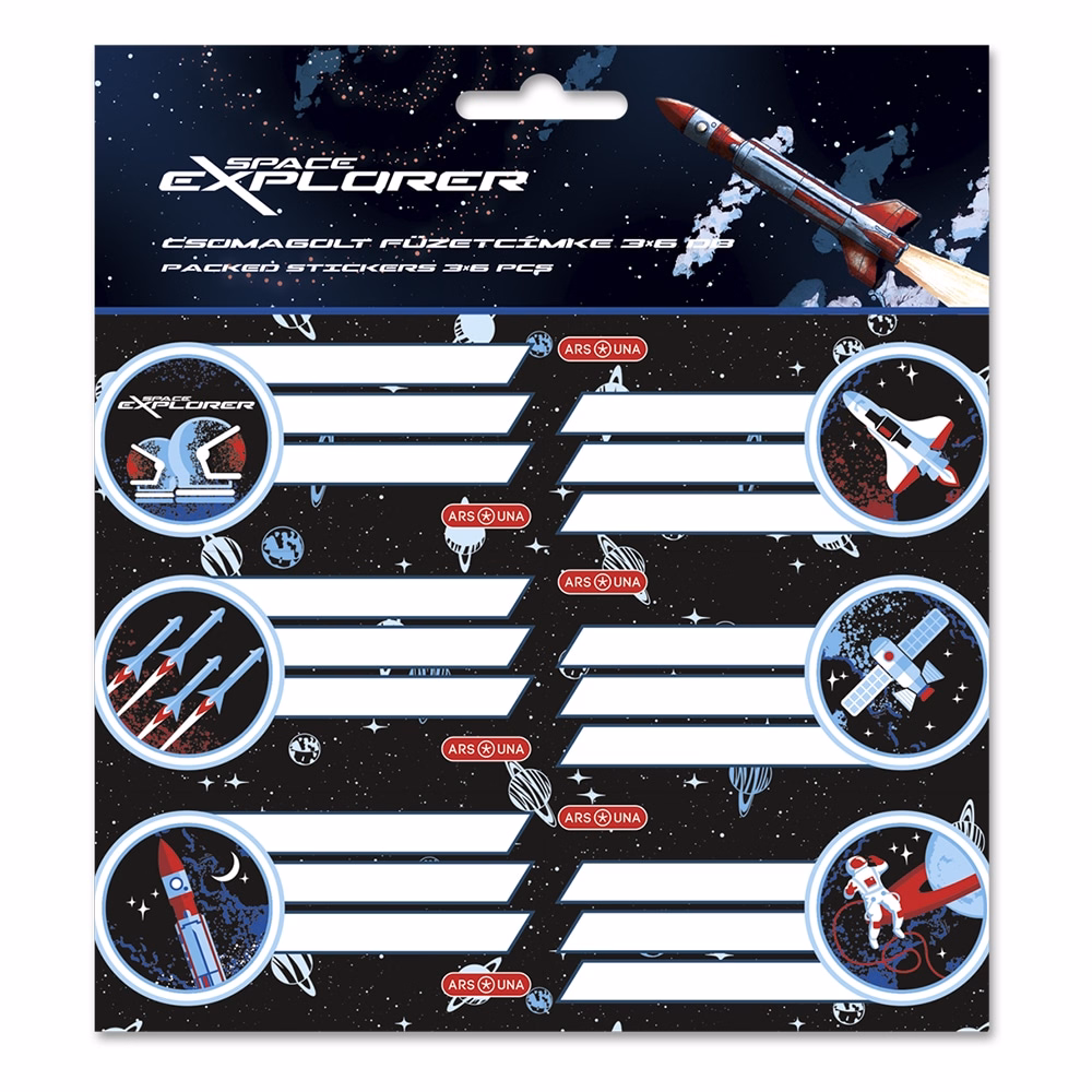 Füzetcímke ARS UNA 18 darabos Space Explorer