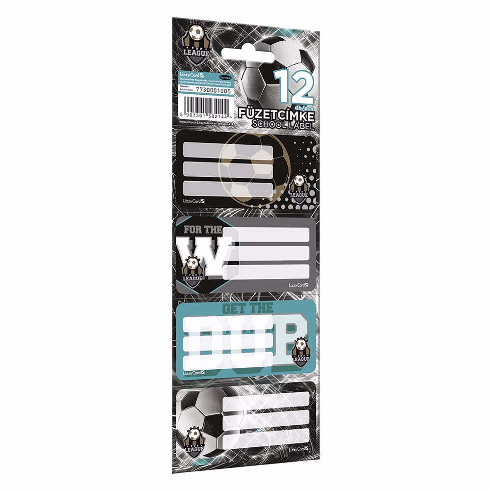 Füzetcímke LIZZYSULI 12 címke/csomag Top League FTW