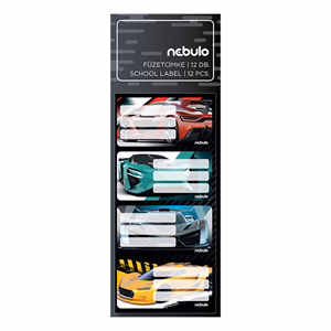 Füzetcímke NEBULO 12 darabos Sportautó