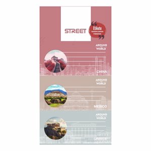 Füzetcímke STREET Around the world 9 címke/csomag