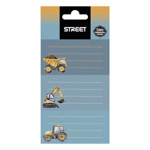 Füzetcímke STREET Construction 9 címke/csomag