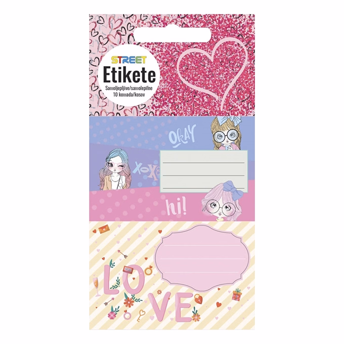 Füzetcímke STREET Kids Girls 10 címke/csomag