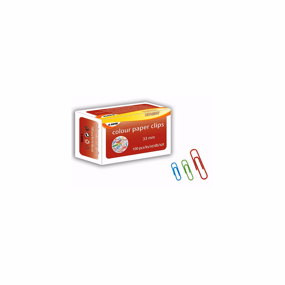 Gemkapocs 33mm kerek színes 100 darabos Gemkapocs 33mm kerek színes 100 darabos