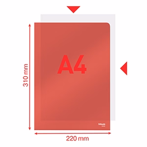 Genotherm "L" ESSELTE A/4 150 mikron luxus víztiszta piros 25 darabos