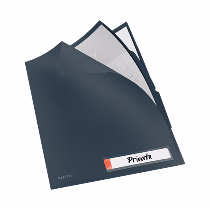 Genotherm "L" LEITZ Cosy Privacy A/4 200 mikron 3 zsebes  bársonyszürke 3 darabos