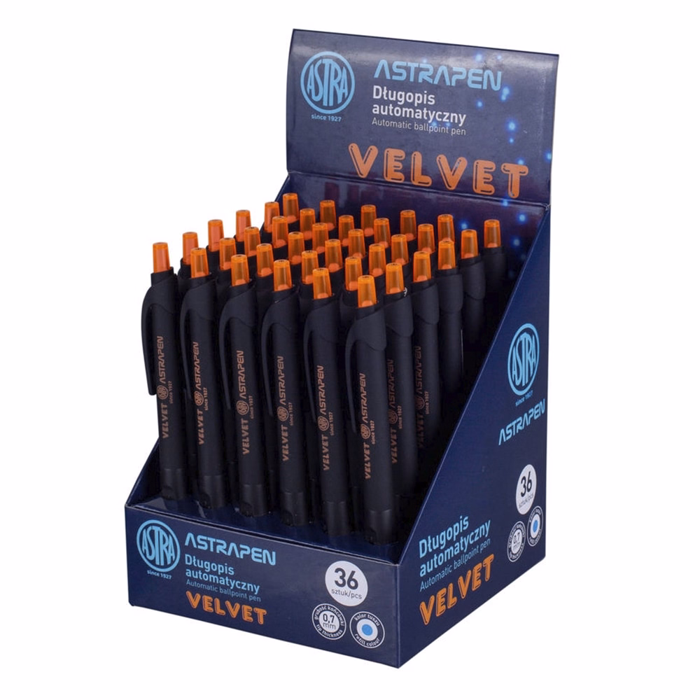 Golyóstoll ASTRA PEN Velvet 0,7 mm fekete-narancssárga