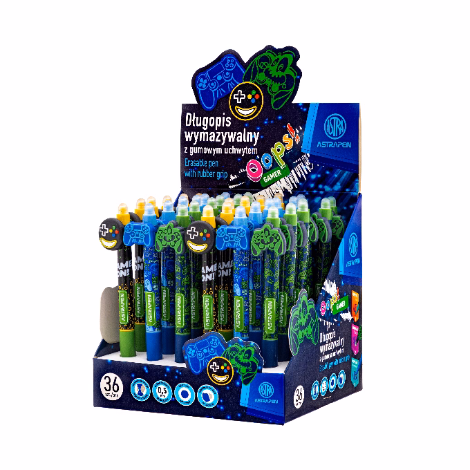 Golyóstoll ASTRA PEN radírozható gamer 0,5 mm