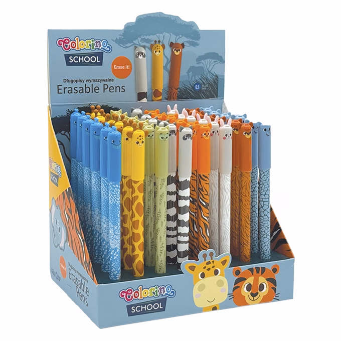 Golyóstoll COLORINO radírozható Állatok II. kupakos 0,5 mm kék írásszín