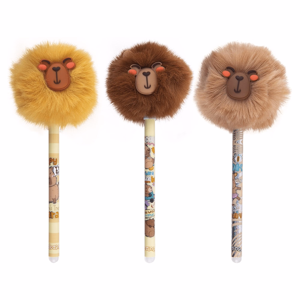 Golyóstoll COLORINO radírozható Pom Pom Capybara kupakos 0,5 mm kék írásszín