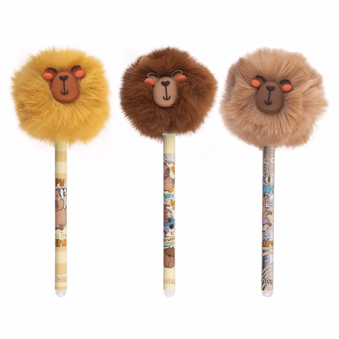 Golyóstoll COLORINO radírozható Pom Pom Capybara kupakos 0,5 mm kék írásszín