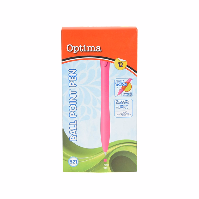 Golyóstoll OPTIMA nyomógombos 521 pink