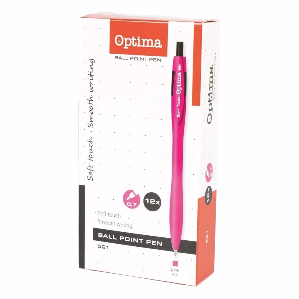 Golyóstoll OPTIMA nyomógombos 521 pink