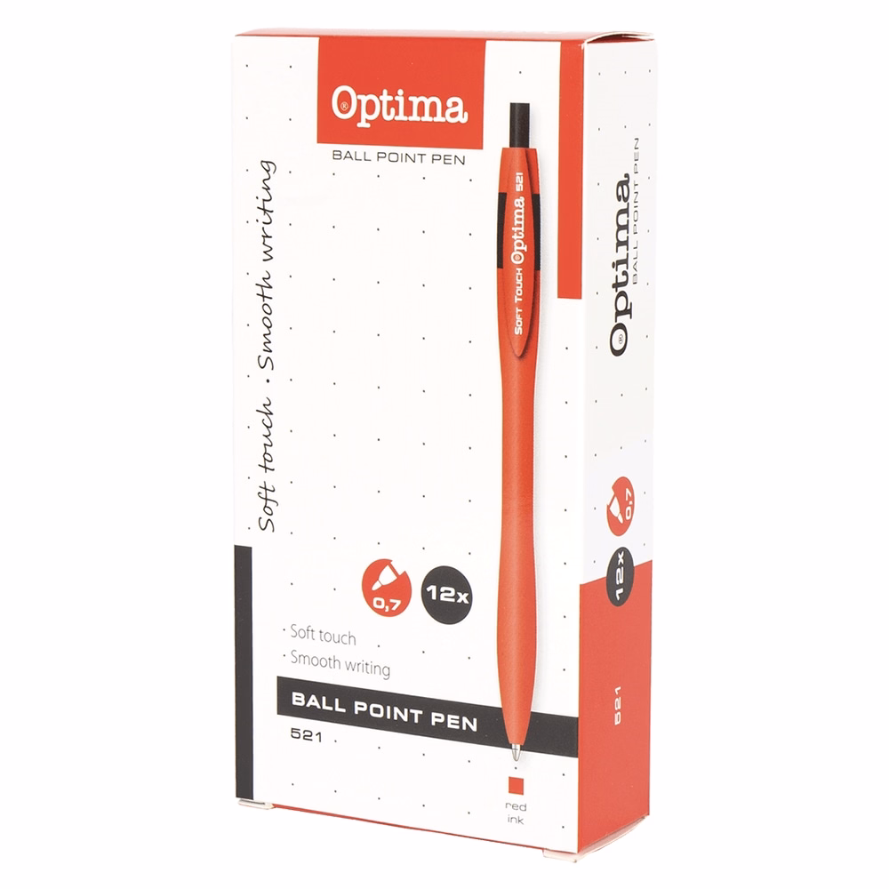 Golyóstoll OPTIMA nyomógombos 521 piros