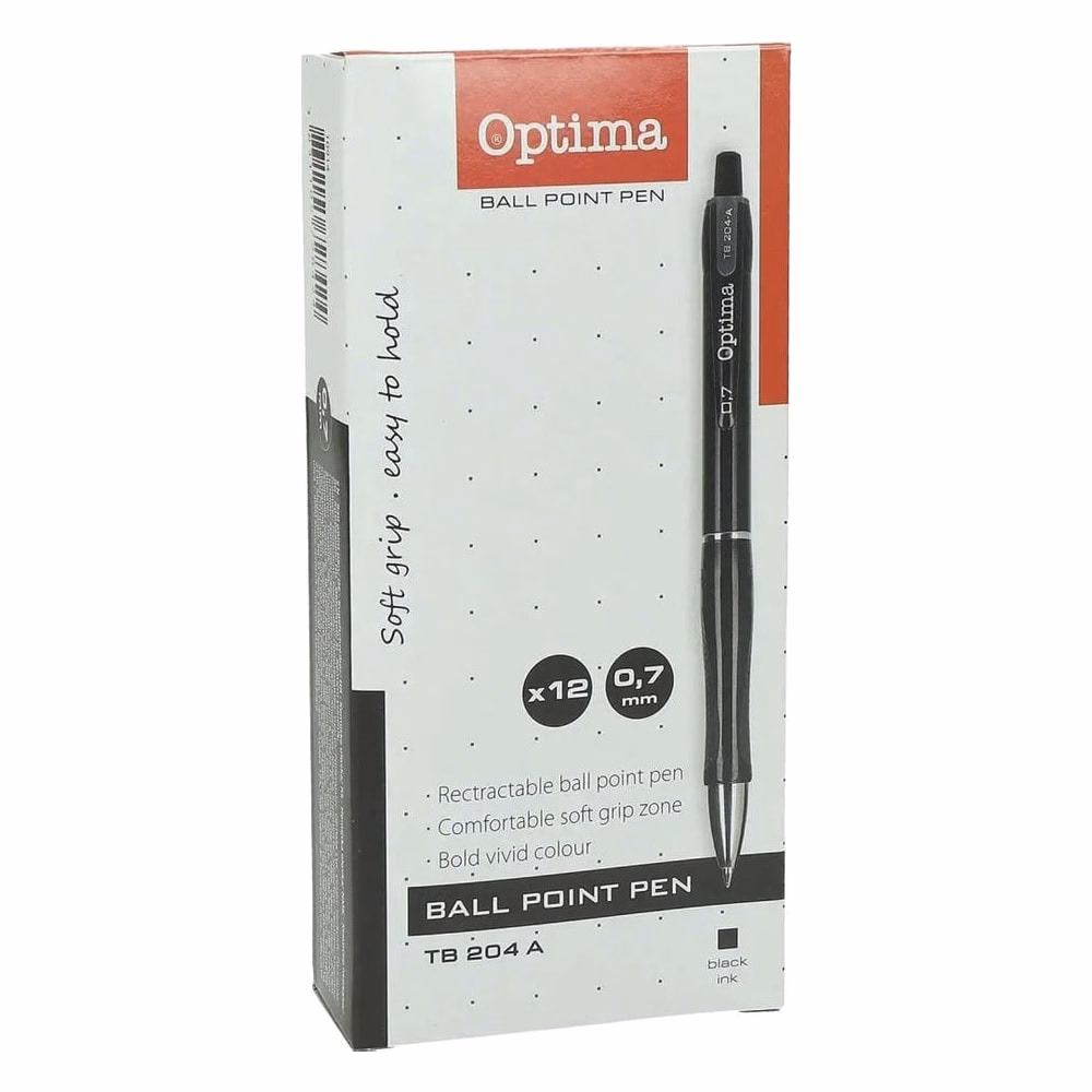 Golyóstoll OPTIMA nyomógombos TB 204 fekete